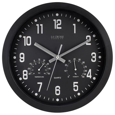 La Crosse Technology La Crosse Technology Ltd 404-2631 12 in. Black Plastic Wall Clock 147944